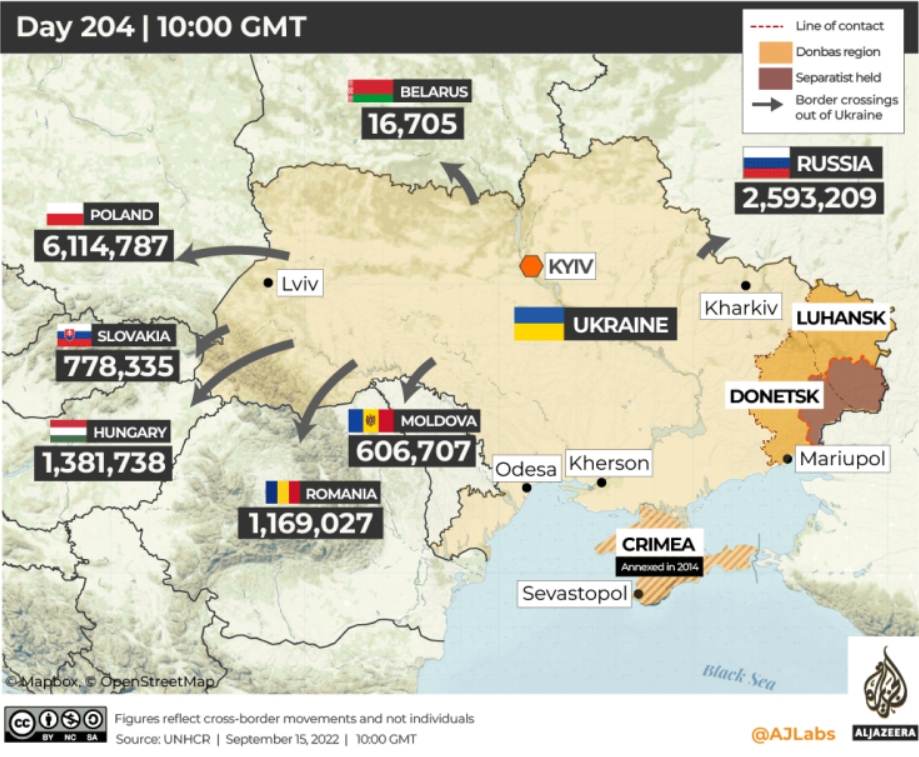 Ţările în care fug refugiaţii din Ucraina
